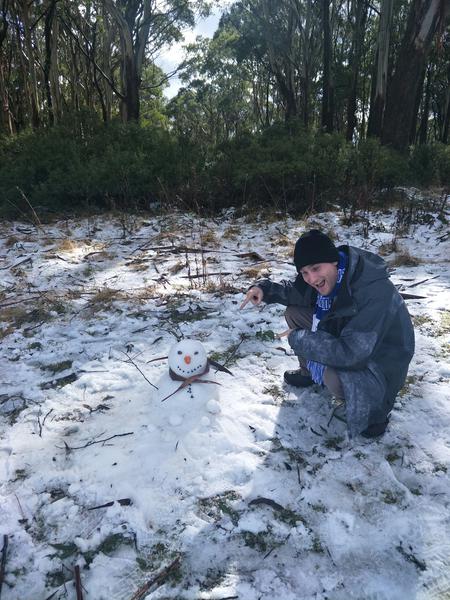 A tiny snowman!